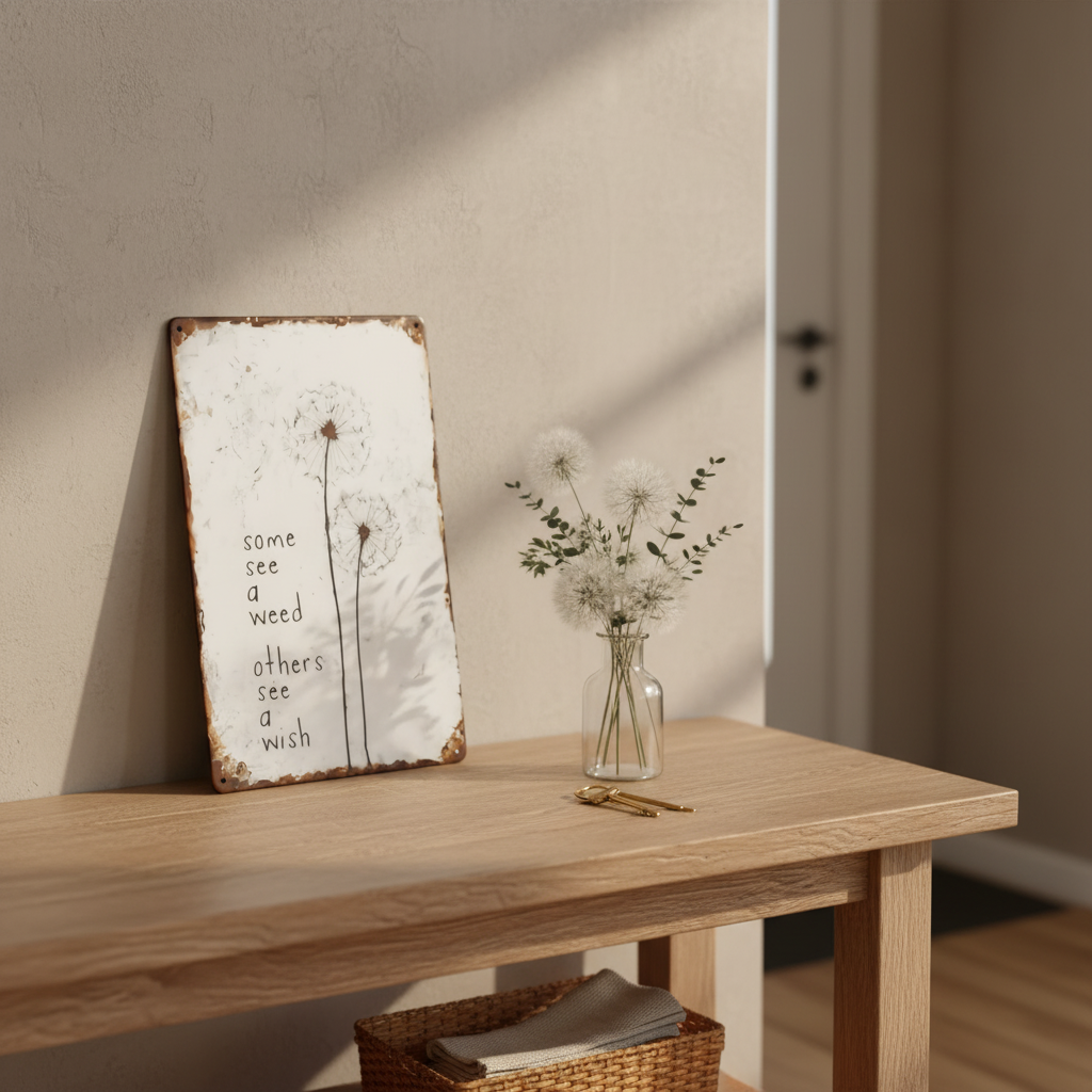 Dandelion Wish Metal Sign – A Meaningful Gift for Mom, Daughter or Anyone Who Needs a Little Hope