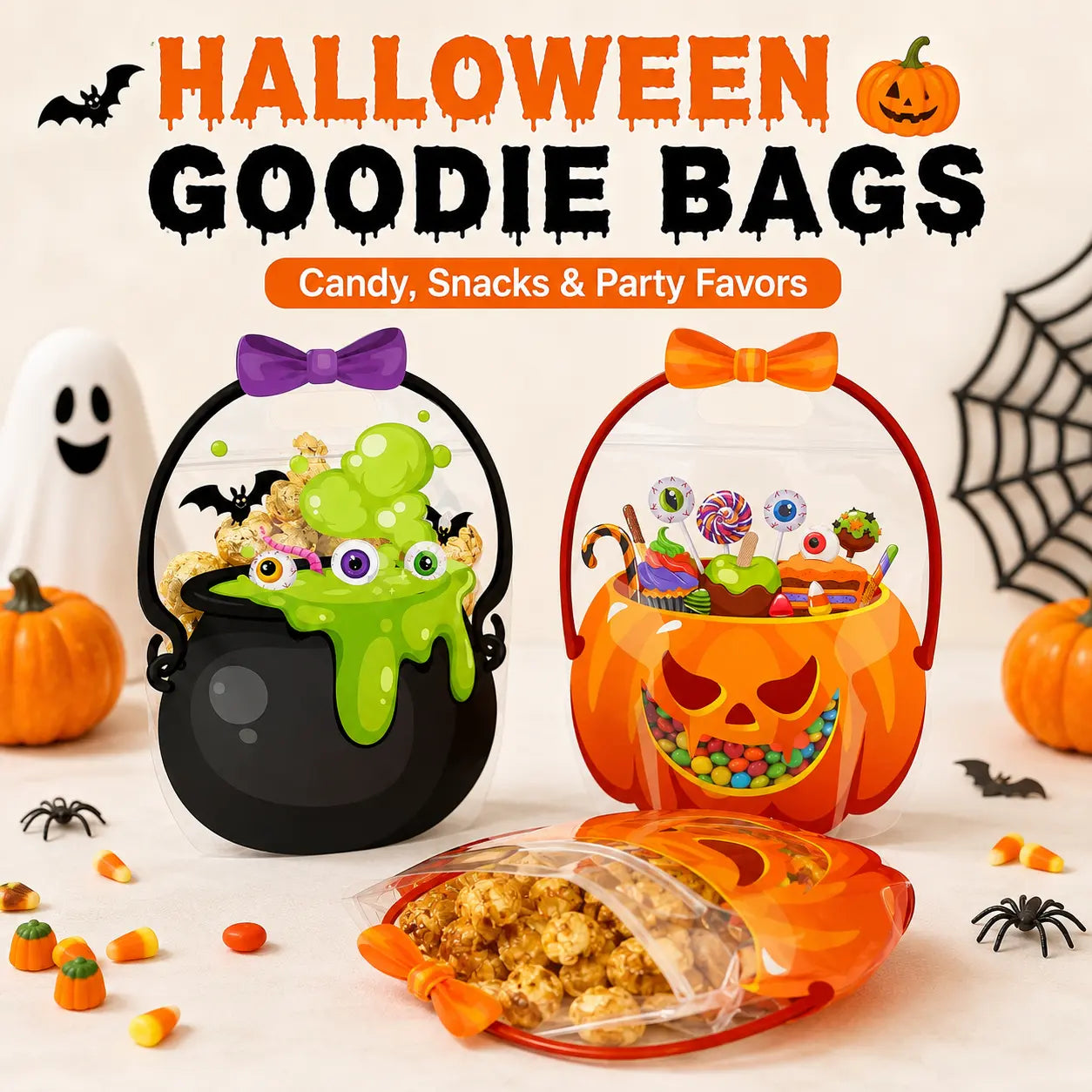 Halloween Goodie Bags for Kids - Trick or Treat Candy & Gift Bags