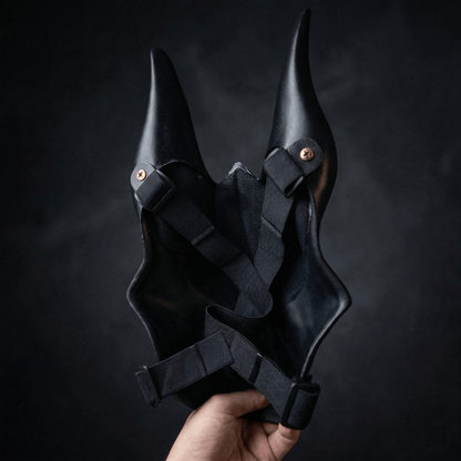 Egyptian Anubis Mask: Hand-Painted Faux Gold Leaf Jackal Mask for Cosplay & Luxury Wall Decor