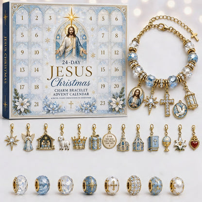 🎅 2026 Christmas Gift 50% Off--🎄24-Day Christian Christmas Charm Bracelet Advent Calendar