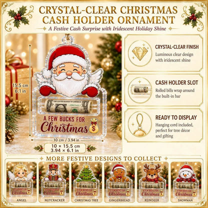 🔥Last Day 50% OFF - 🎄A Few Bucks For Christmas Crystal Acrylic Money Holder Ornament