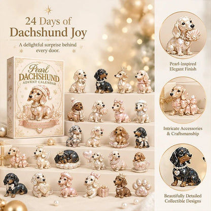 🎅🎅 2026 Christmas Gift 50% Off--2026 Pearl Dachshund Christmas Advent Calendar | 24-Day Dog-Themed Collectible Decor Gift Box