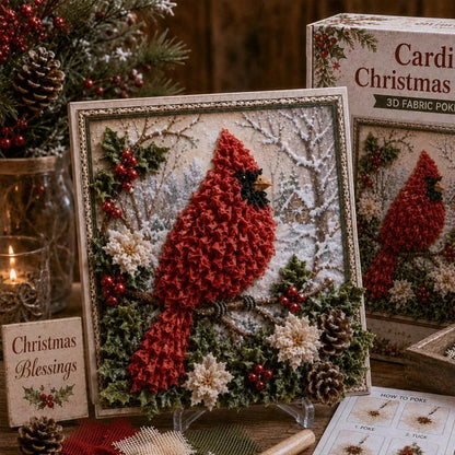 🔥🔥 LAST DAY 49% OFF – 🎄🧵 Premium 3D Christmas Fabric Poke Art Kit | No-Sew Holiday Craft with Pre-Punched Board, Fabric Squares & Display Stand 🎅✨