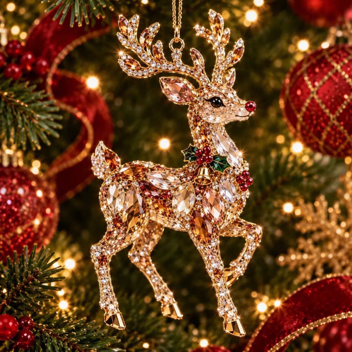 ⏳ Last Day 50% OFF – 💎 Luxury Crystal Christmas Ornaments | Sparkling Gemstone Peacock, Butterfly & Bird Tree Decorations for Elegant Holiday Décor 🎄✨