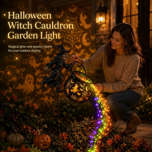 🧙‍♀️🧙‍♀️Halloween Witch Cauldron Garden Light