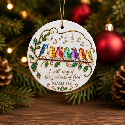 Faith Over Fear Ornament – Christian Ceramic Hanging Decor Inspired by Isaiah 41:10, Hope, Courage & Divine Strength