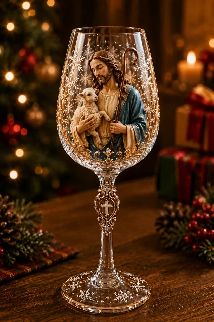 🎅🎅 2026 Christmas Gift 50% Off--✝️Faith & Grace 3D Christian Wine Glass Set – Meaningful Faith Gift🎁