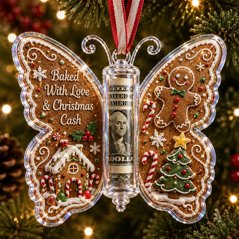 🎅 2026 Christmas Gift 50% Off--🦋💵 Christmas Cash Gift Butterfly Ornament – Holiday Money Holder Keepsake 🎄✨