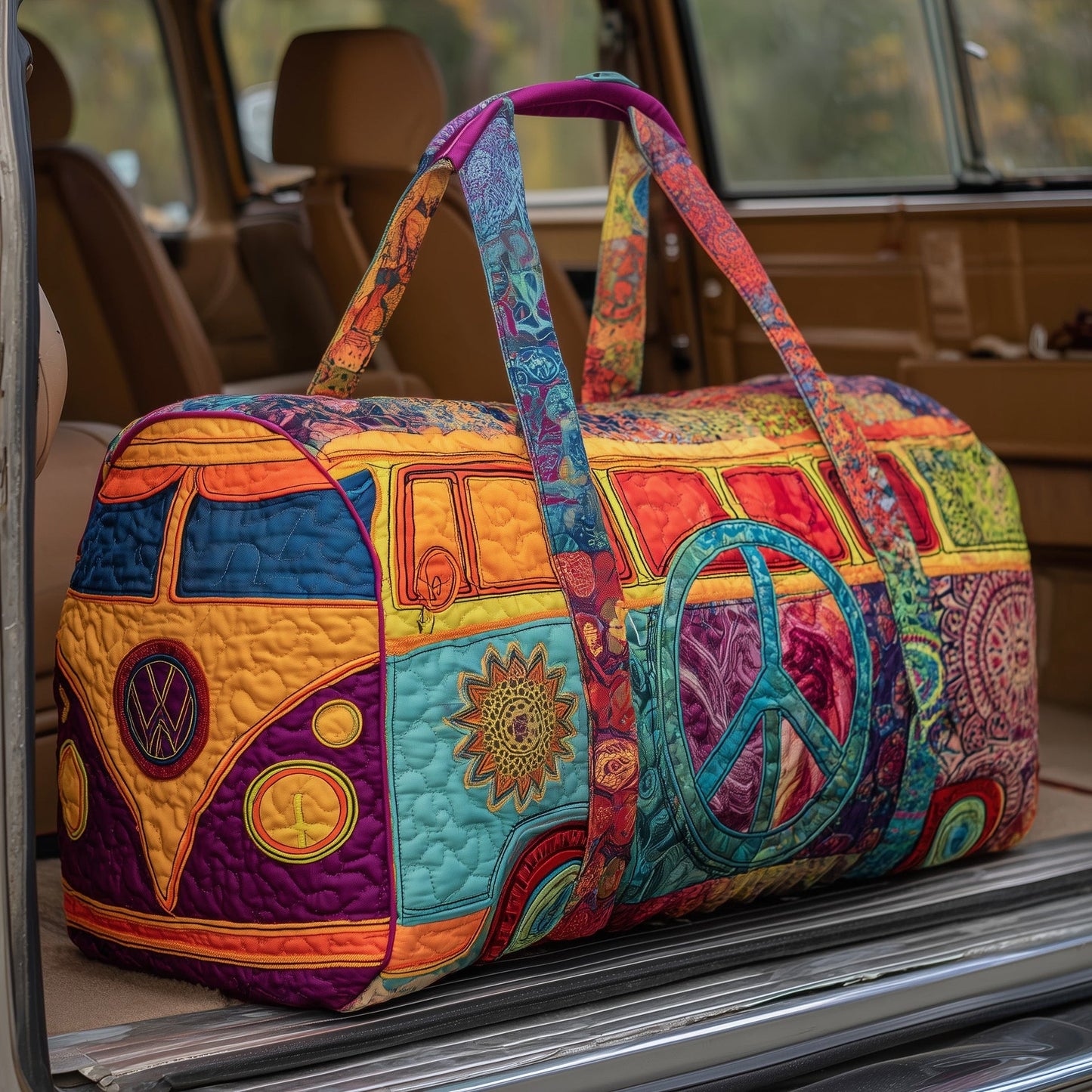 🔥LAST DAY 50% OFF-Hippie Van Quilted Duffle Bag✨