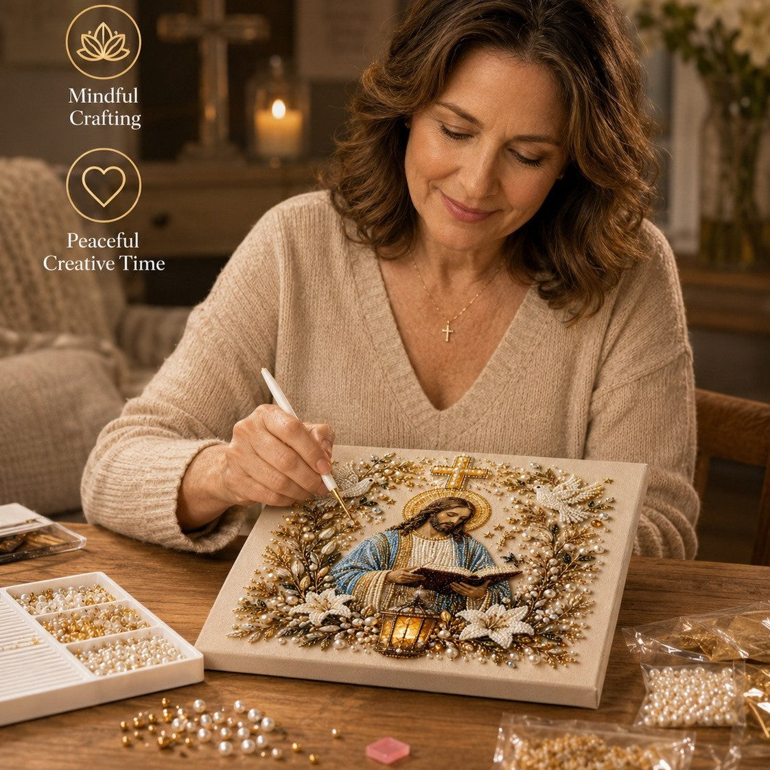 🙏🙏Christian DIY Pearl Art Set
