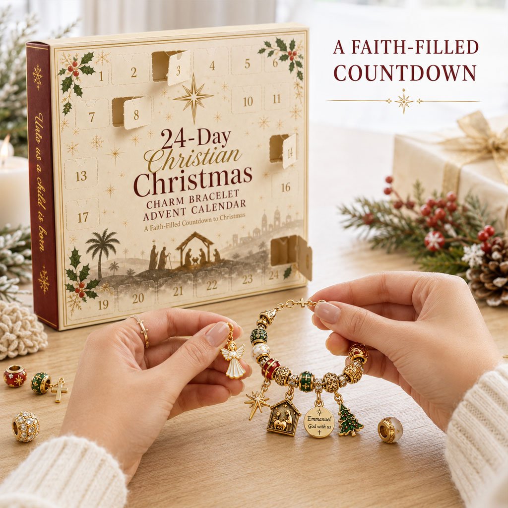 🎅🎅 2026 Christmas Gift 50% Off--🎄24-Day Christian Christmas Charm Bracelet Advent Calendar
