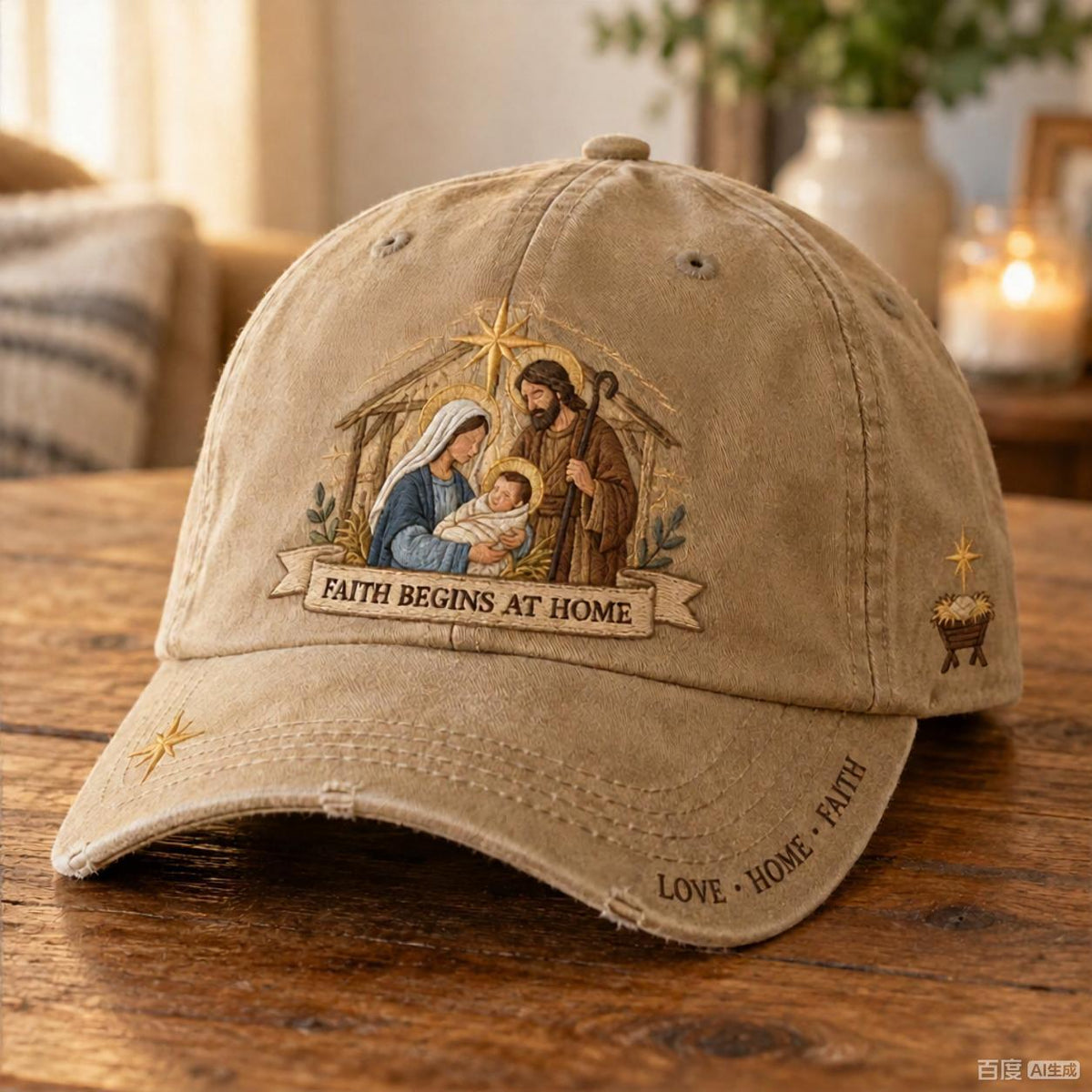 ✝️ Holy Family Faith Begins At Home Baseball Cap