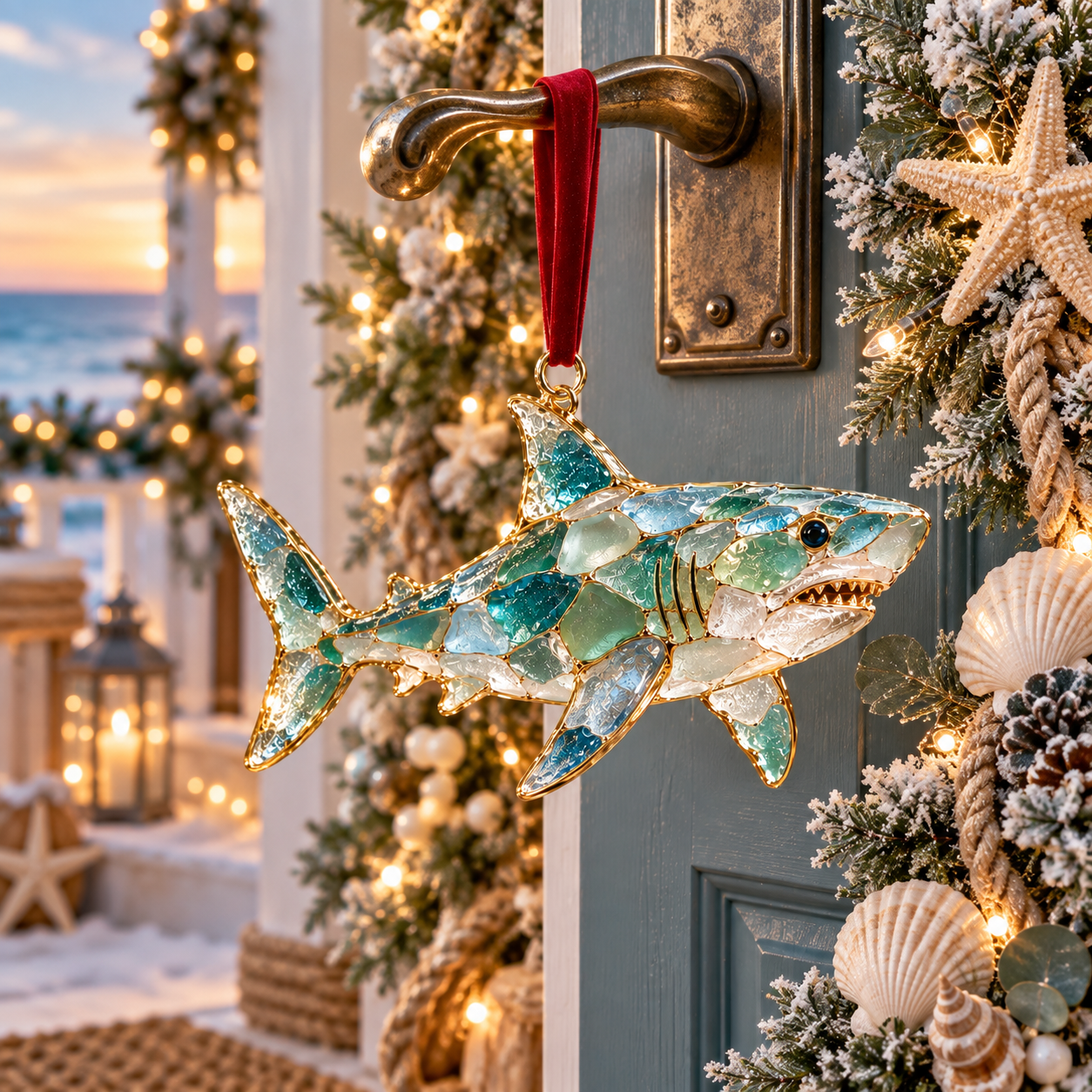 🎅🎅 2026 Christmas Gift 50% Off--2026 Ocean Christmas Series Sea Glass Ornament Collection – Seahorse, Octopus, Jellyfish, Shark, Sea Turtle & Whale Coastal Holiday Keepsakes