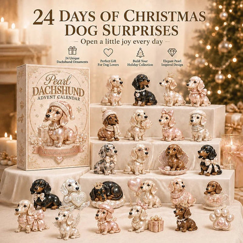 🎅🎅 2026 Christmas Gift 50% Off--2026 Pearl Dachshund Christmas Advent Calendar | 24-Day Dog-Themed Collectible Decor Gift Box