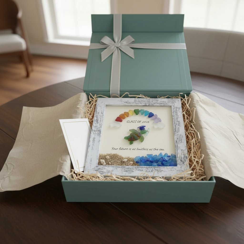 🌊Sea Glass Graduation Art Class of 2026 Keepsake Gift🎓🎁