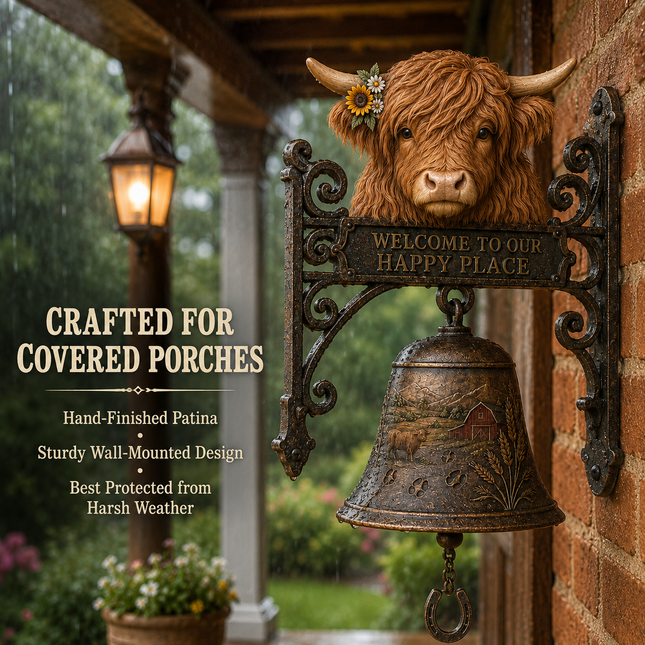 🎅🎅 2026 Christmas Gift 50% Off--🐂Highland Cow Farmhouse Welcome Bell🔔