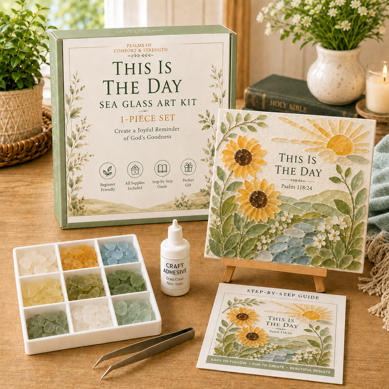 ✝️✝️ Psalms of Comfort & Strength Sea Glass Art Kit
