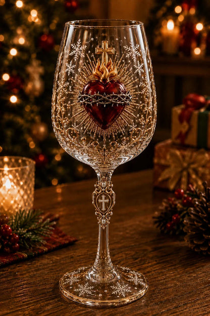 🎅 2026 Christmas Gift 50% Off--✝️Faith & Grace 3D Christian Wine Glass Set – Meaningful Faith Gift🎁