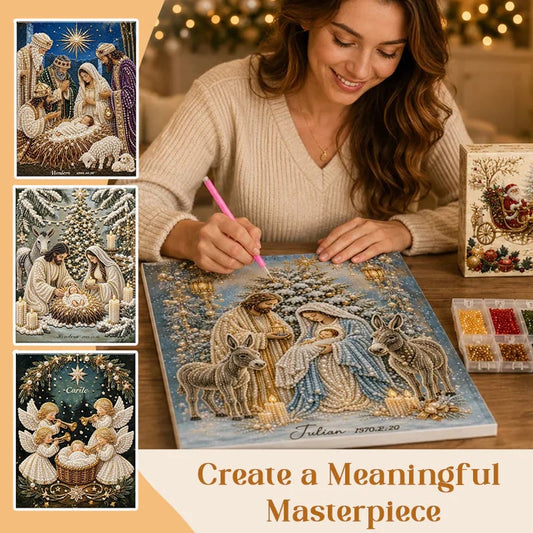 💥🏆Nativity Scene Diamond Painting Kit | Jesus Christ Christmas Faith Art Decor