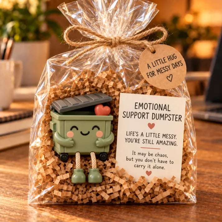 💖💖💖 Emotional Support Desk Companions 🎁 Funny Coworker Gift with Encouraging Message Card