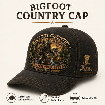 🦶🦶Bigfoot Country Vintage Embroidered Cap – Free Collector Coin Included