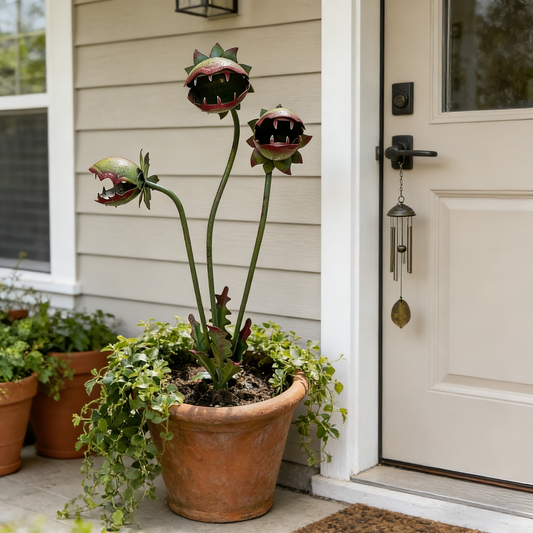 🪴🪴Whimsical Metal Carnivorous Plant Garden Stake