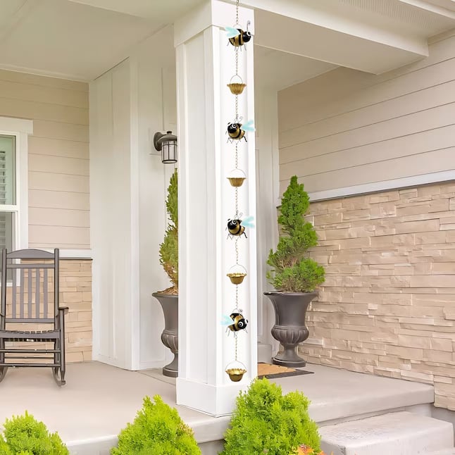 🐝🐝Whimsical Bee Rain Chain— Transforming Rainy Days into a Garden Spectacle