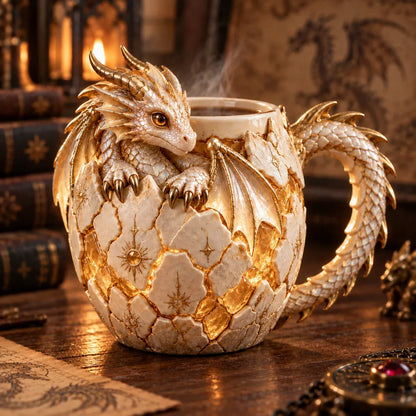 ⏳ Last Day 50% OFF – 🐉 Dragonbound RealmsTM Sculpted Dragon Mug Collection | 6 Fantasy Realm Designs with Raised 3D Dragon Details ☕