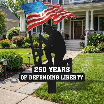 🪖🪖250 Years of Defending Liberty Metal Garden Stake
