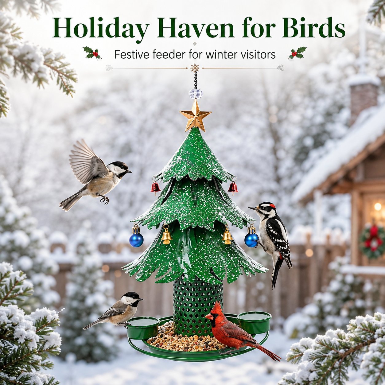 🔥HOT SALE 49% OFF🎄Christmas Tree Bird Feedera🐦Festive Backyard Holiday Decor✨