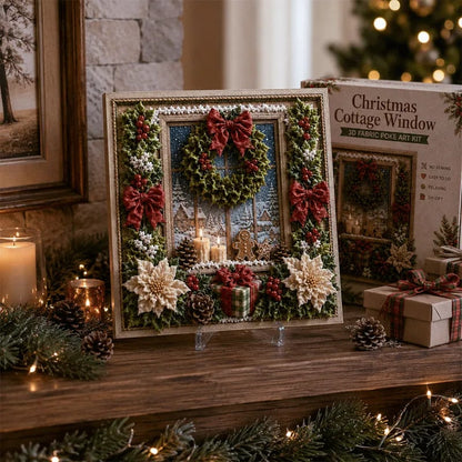 🔥🔥 LAST DAY 49% OFF – 🎄🧵 Premium 3D Christmas Fabric Poke Art Kit | No-Sew Holiday Craft with Pre-Punched Board, Fabric Squares & Display Stand 🎅✨