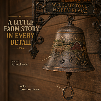 🎅🎅 2026 Christmas Gift 50% Off--🐂Highland Cow Farmhouse Welcome Bell🔔