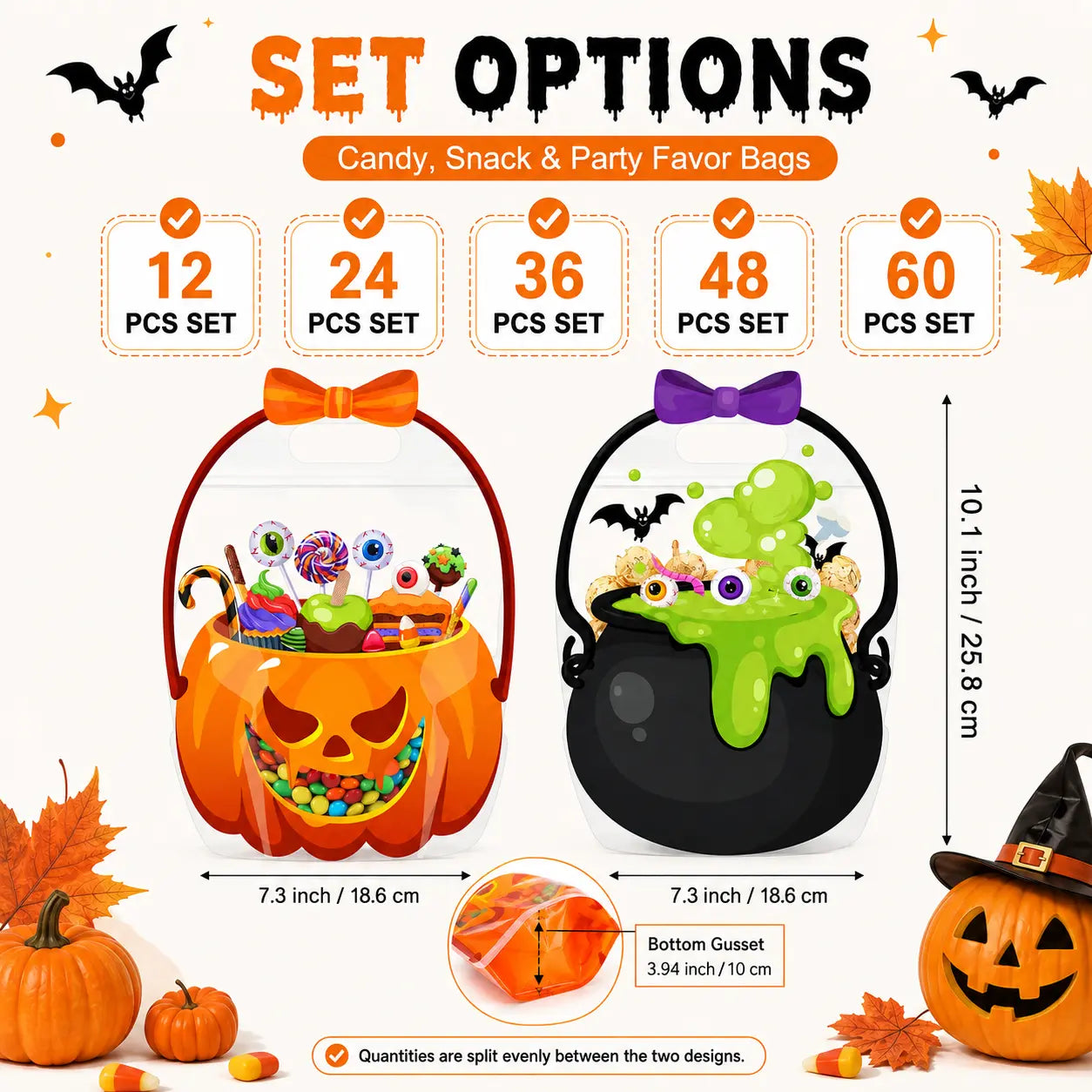 Halloween Goodie Bags for Kids - Trick or Treat Candy & Gift Bags