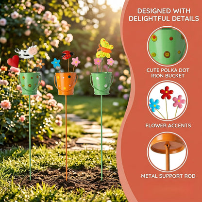 🔥Last Day 49% OFF-🌱Set of 3 Metal Flower Pot Garden Stakes