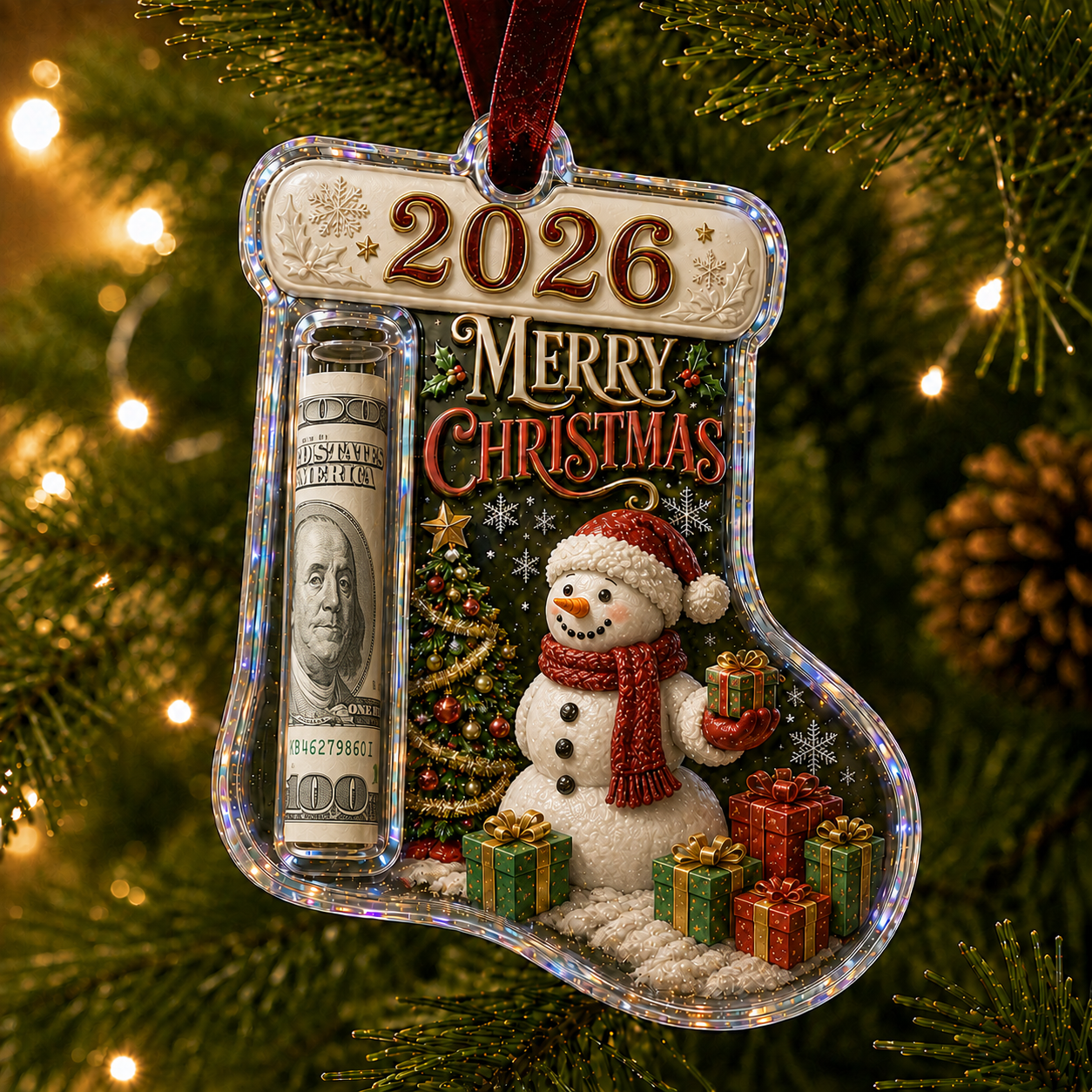 🎅 🎅2026 Christmas Gift 50% Off--Cash Clip Christmas Tree Ornament – Novelty Holiday Money Gift Clip | 9 Festive Styles