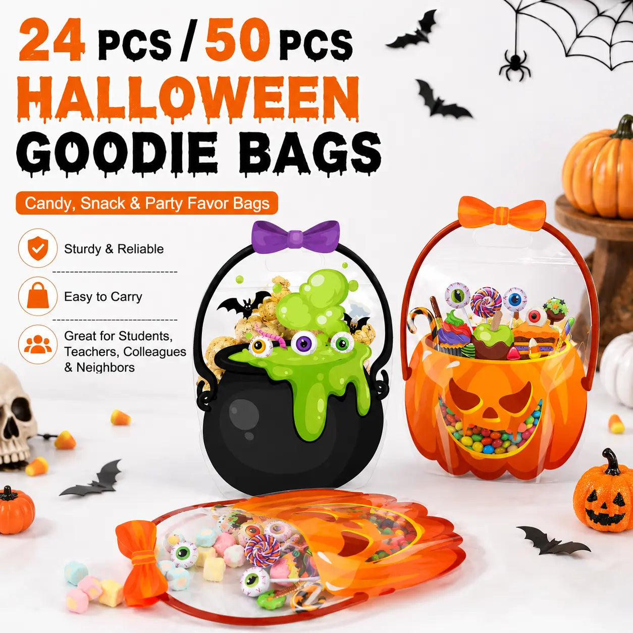 Halloween Goodie Bags for Kids - Trick or Treat Candy & Gift Bags
