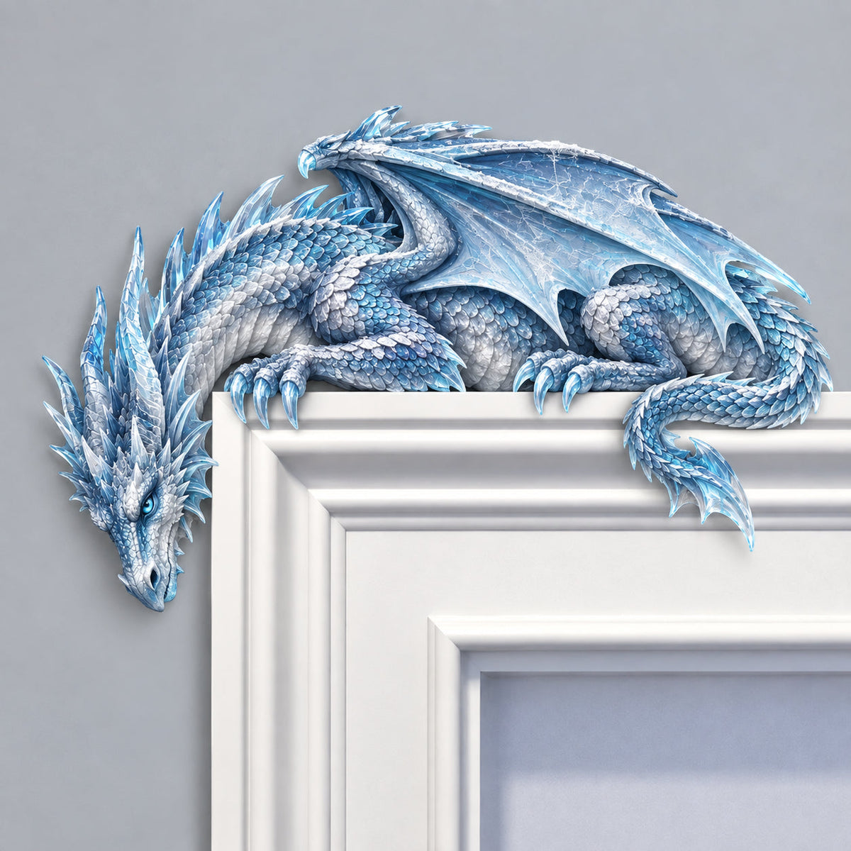 ⏳ ⏳Last Day 50% OFF – 🐉🔥 Sleeping Dragon Door Topper | Medieval Fantasy Dragon Guardian Wall Décor for Doorway, Gaming Room & Gothic Home 🏰✨