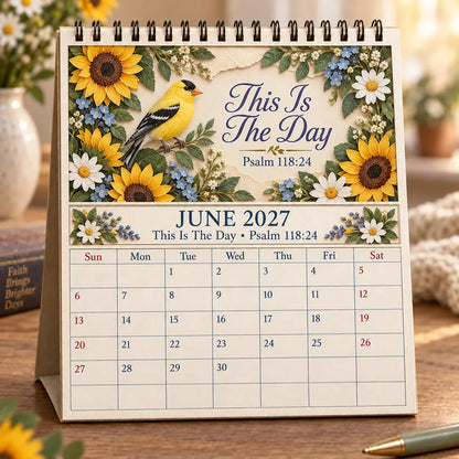✝️✝️ 3D Christian Calendar 2027 | 12 Scripture Designs with Nature Scenes, Birds & Flowers for Faith-Filled Homes & Meaningful Gifts 🎁