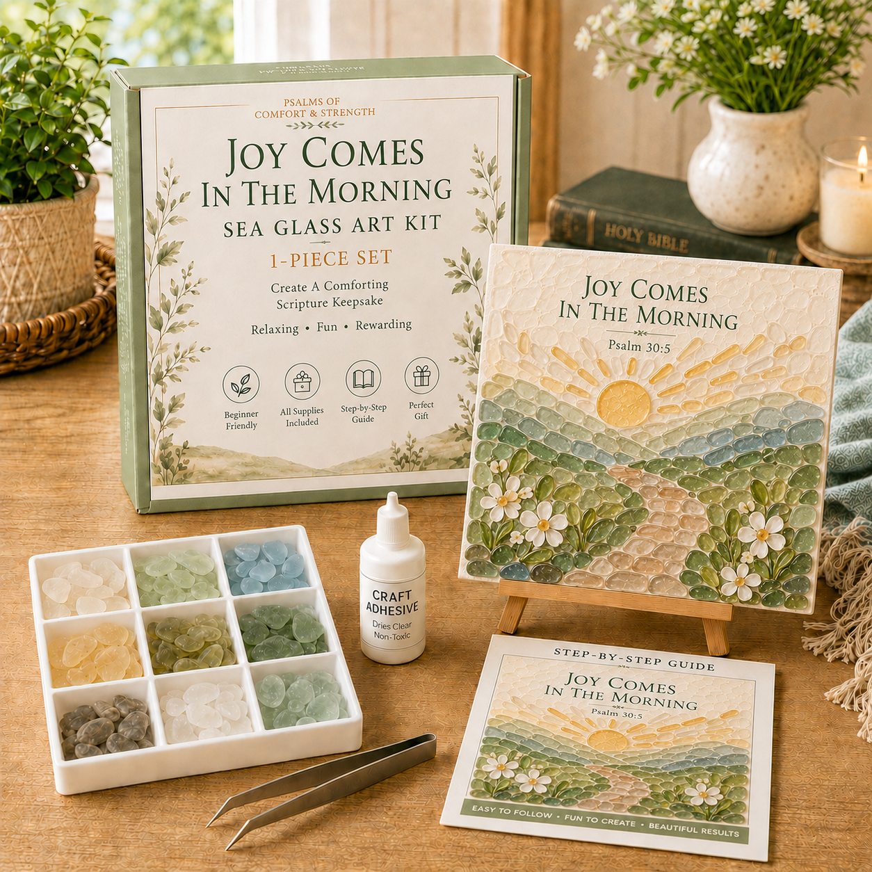 ✝️✝️ Psalms of Comfort & Strength Sea Glass Art Kit