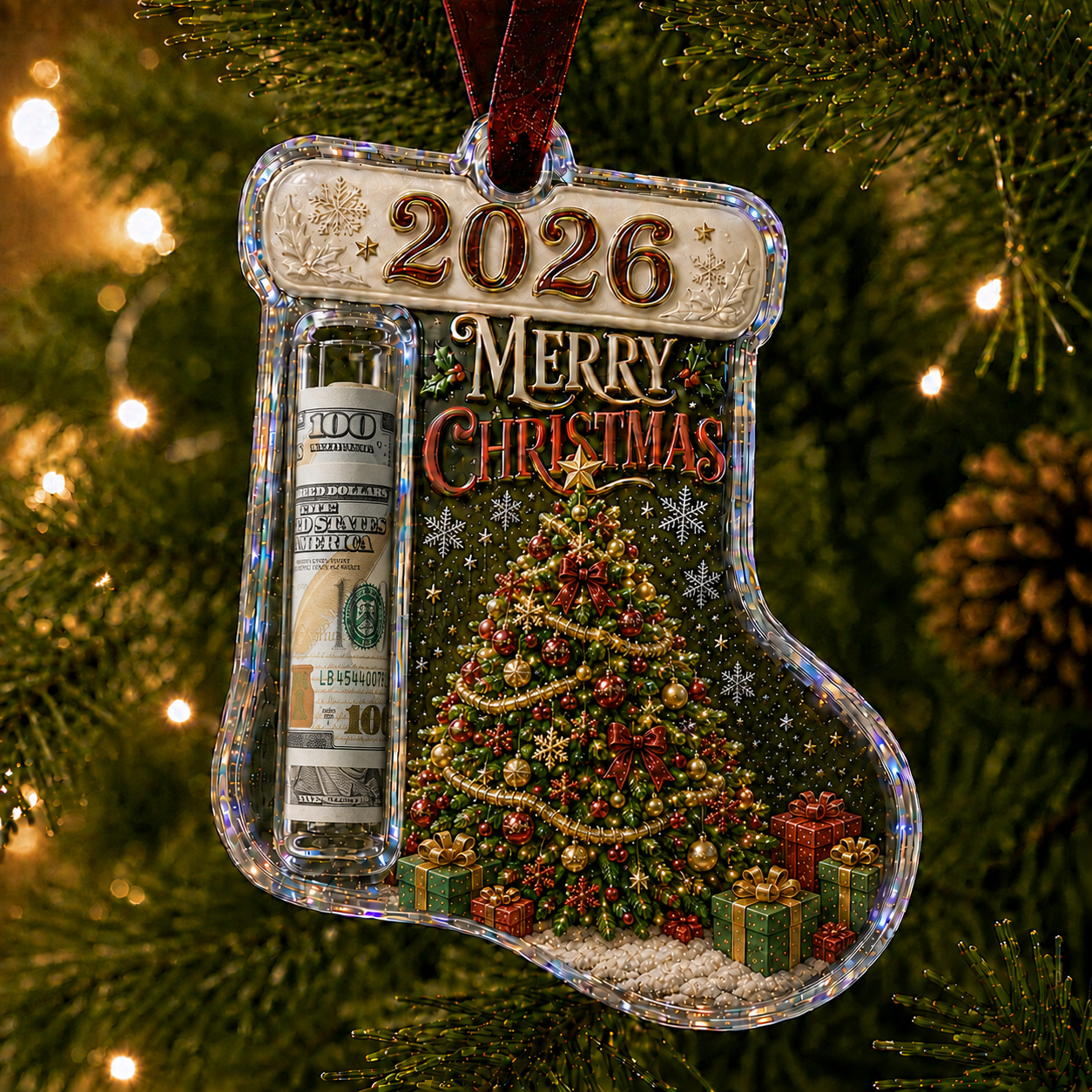 🎅 🎅2026 Christmas Gift 50% Off--Cash Clip Christmas Tree Ornament – Novelty Holiday Money Gift Clip | 9 Festive Styles
