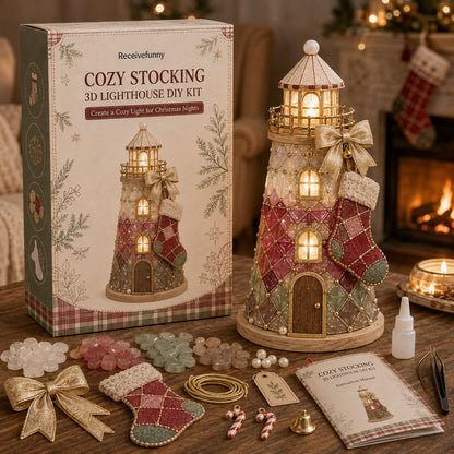 🎅🎅 2026 Christmas Gift 50% Off--🎄Beginner-Friendly DIY Lighted Christmas Character Sea Glass-Style Lighthouse Kit Collection | Complete Kit with Sea Glass-Style Pieces, LED Lights & Step-by-Step Guide Included 💕
