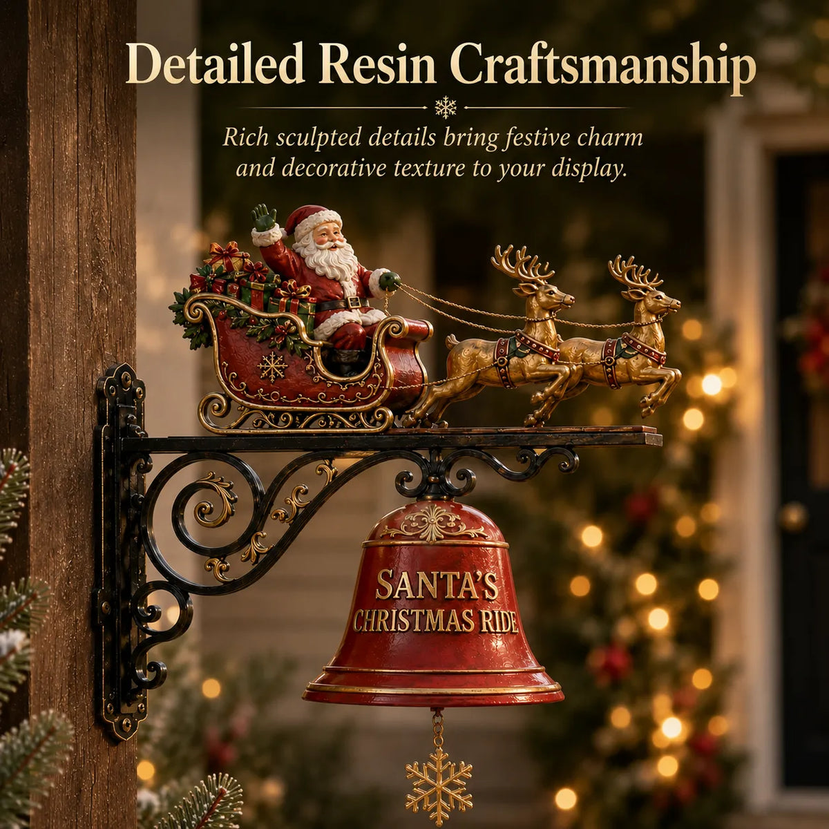 🎅 🎅2026 Christmas Gift 50% Off--🎅 Santa Sleigh with Reindeer & Bell | 3D Christmas Outdoor Decoration