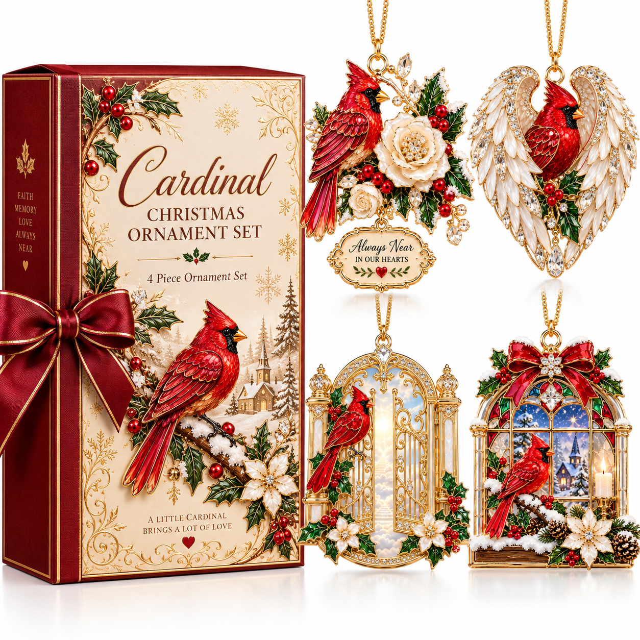 🎅 2026 Christmas Gift 50% Off--Cardinal Christmas Ornament –  Red Bird Holiday Keepsake, Meaningful Memorial Gift for Family & Loved Ones