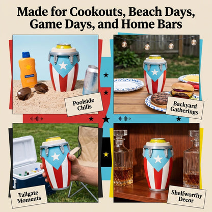 🪘🪘Conga-Style Can Holder – Celebrate Caribbean Pride, One Sip at a Time