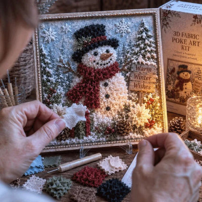 🔥🔥 LAST DAY 49% OFF – 🎄🧵 Premium 3D Christmas Fabric Poke Art Kit | No-Sew Holiday Craft with Pre-Punched Board, Fabric Squares & Display Stand 🎅✨