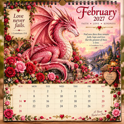🔥🔥LAST DAY 50% OFF - 🐉📖2027 Dragon Seasons of Faith Calendar – 12 Fantasy Dragons, Scripture & Seasonal Christian Art