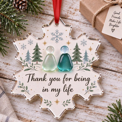 💗Handcrafted Snowflake Sea Glass Keepsake Ornament | A Meaningful Gift for Someone Special