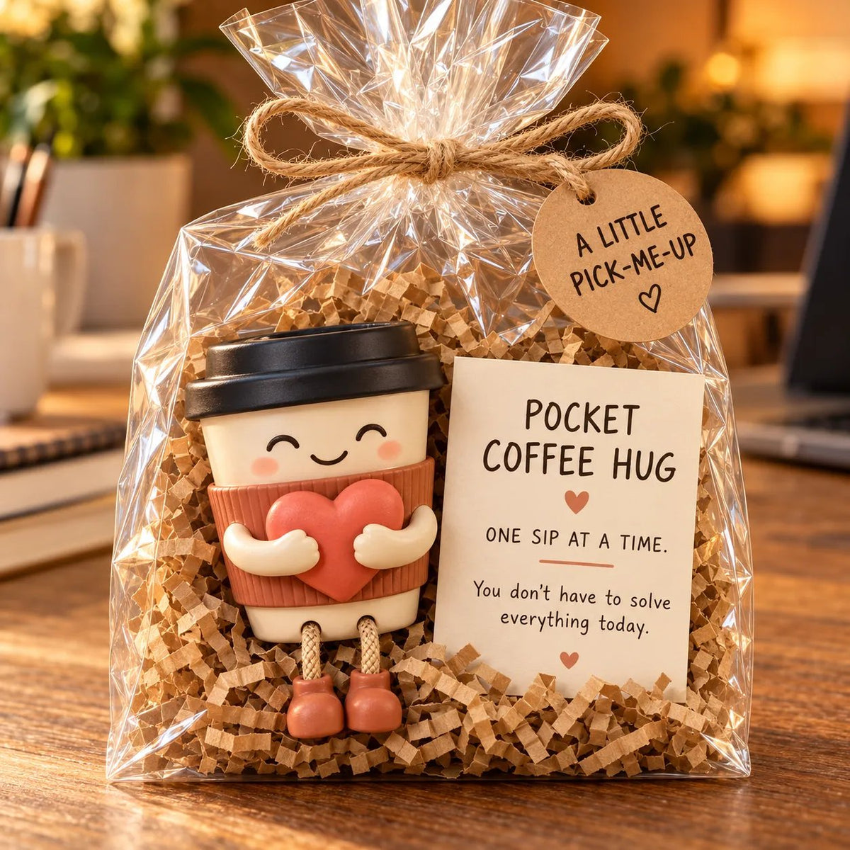 💖💖💖 Emotional Support Desk Companions 🎁 Funny Coworker Gift with Encouraging Message Card