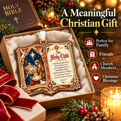 ⏳ Last Day 50% OFF – Christian Christmas Bible Verse Book Ornament – Nativity Scripture Keepsake