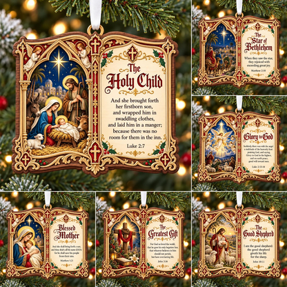 ⏳ Last Day 50% OFF – Christian Christmas Bible Verse Book Ornament – Nativity Scripture Keepsake